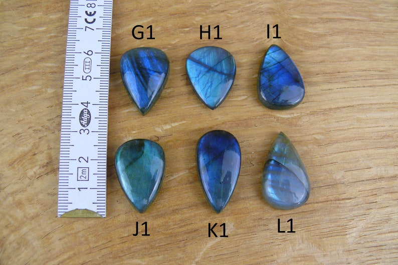 Labradorit Cabochons / Blauer Labradorit Tropfen / Birnen-Form / Teardrop Bild 3