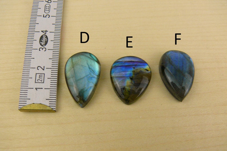 Labradorit Cabochons Edelsteine Tropfen-Form / Teardrop / Birnen-Form Bild 3