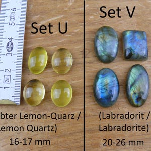 Gemstone Cabochons || Sets of 4 || Labradorite, Prehnite, Amethyst, Carnelian, Rutilated Quartz, Larimar, Apatite, Chrysoprase, Sunstone, Chrysocolla image 12