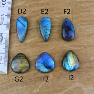 Cabochons labradorites / Labradorite bleue Larme / Forme de poire / Larme image 7