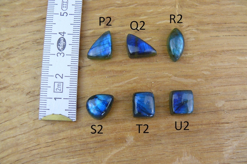 Petits cabochons labradorites Larme / Ovale / Carré / Marquise image 9