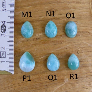 Kleine Larimar Cabochons / Larimar Edelsteine Oval, Tropfen/Teardrop, Marquise, Rund Bild 4