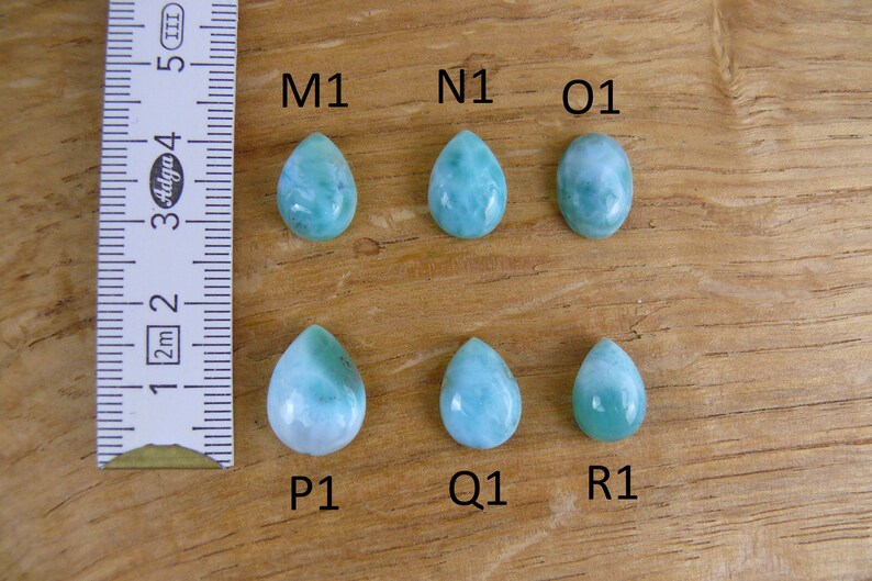 Kleine Larimar Cabochons / Larimar Edelsteine Oval, Tropfen/Teardrop, Marquise, Rund Bild 4