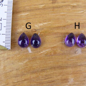 Kleine Amethyst Cabochons Paare / 2er-Sets Tropfen / Teardrop / Birnen-Form Bild 5