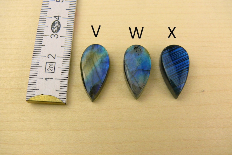 Labradorit Cabochons Edelsteine Tropfen-Form / Teardrop / Birnen-Form Bild 9