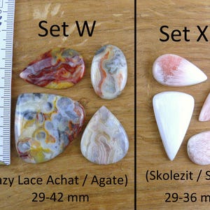 Gemstone Cabochons || Sets of 4 || Labradorite, Prehnite, Amethyst, Carnelian, Rutilated Quartz, Larimar, Apatite, Chrysoprase, Sunstone, Chrysocolla image 13