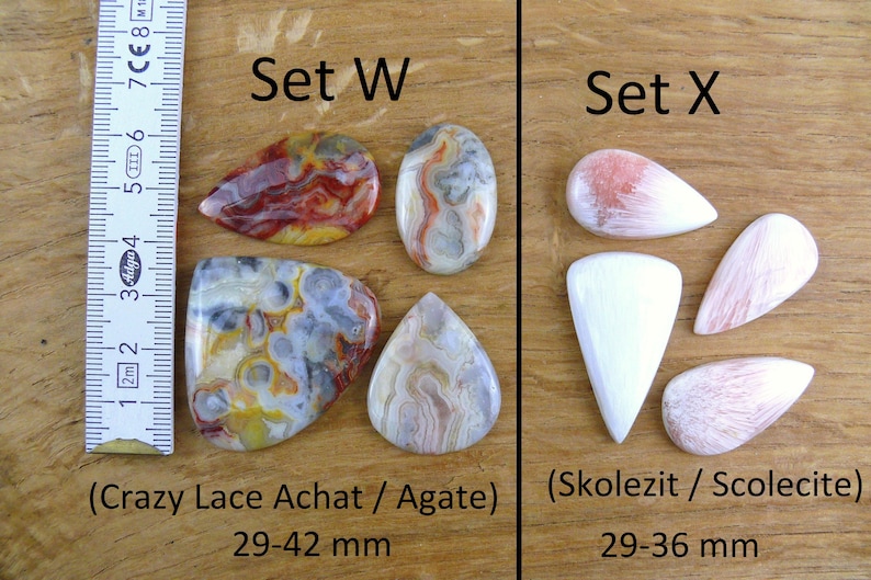 Gemstone Cabochons || Sets of 4 || Labradorite, Prehnite, Amethyst, Carnelian, Rutilated Quartz, Larimar, Apatite, Chrysoprase, Sunstone, Chrysocolla image 13