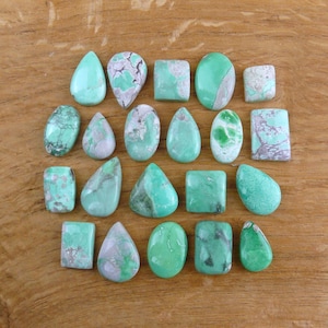 Kleine Variscit Cabochons || Tropfen, Viereckig, Oval || ca. 13-22 mm