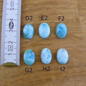 Małe kaboszony Larimar || Owalne || 18x13mm / 16x12mm / 15x11mm / 14x10mm / 12x10mm / 11x9mm zdjęcie 7