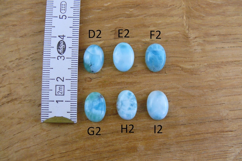 Małe kaboszony Larimar || Owalne || 18x13mm / 16x12mm / 15x11mm / 14x10mm / 12x10mm / 11x9mm zdjęcie 7