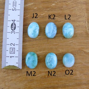 Małe kaboszony Larimar || Owalne || 18x13mm / 16x12mm / 15x11mm / 14x10mm / 12x10mm / 11x9mm zdjęcie 8