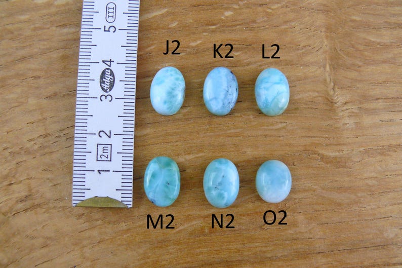 Małe kaboszony Larimar || Owalne || 18x13mm / 16x12mm / 15x11mm / 14x10mm / 12x10mm / 11x9mm zdjęcie 8