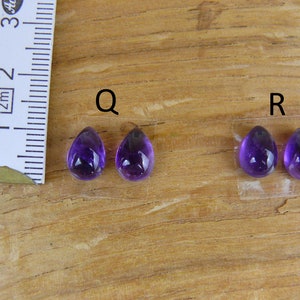 Kleine Amethyst Cabochons Paare / 2er-Sets Tropfen / Teardrop / Birnen-Form Bild 10