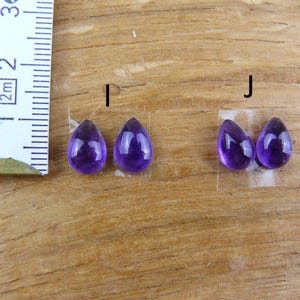 Small Amethyst Cabochon Pairs (Set of 2) || Round / Oval / Marquise image 6