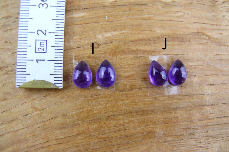 Small Amethyst Cabochon Pairs (Set of 2) || Round / Oval / Marquise image 6
