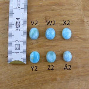 Małe kaboszony Larimar || Owalne || 18x13mm / 16x12mm / 15x11mm / 14x10mm / 12x10mm / 11x9mm zdjęcie 10