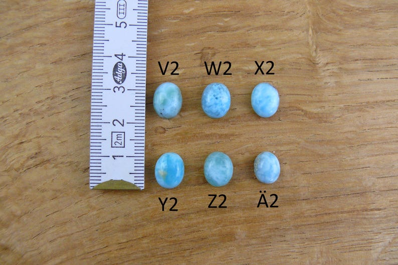 Małe kaboszony Larimar || Owalne || 18x13mm / 16x12mm / 15x11mm / 14x10mm / 12x10mm / 11x9mm zdjęcie 10