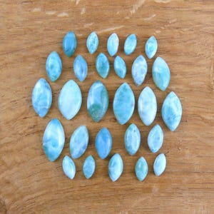 Kleine Larimar Cabochons / Larimar Edelsteine || Marquise