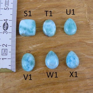 Kleine Larimar Cabochons / Larimar Edelsteine Oval, Tropfen/Teardrop, Marquise, Rund Bild 5