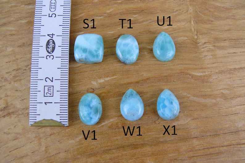 Kleine Larimar Cabochons / Larimar Edelsteine Oval, Tropfen/Teardrop, Marquise, Rund Bild 5