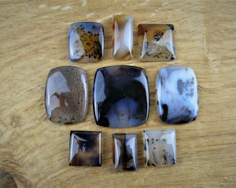 Montana Agate Cabochons / Montana Moss Agate || Square / Rectangular