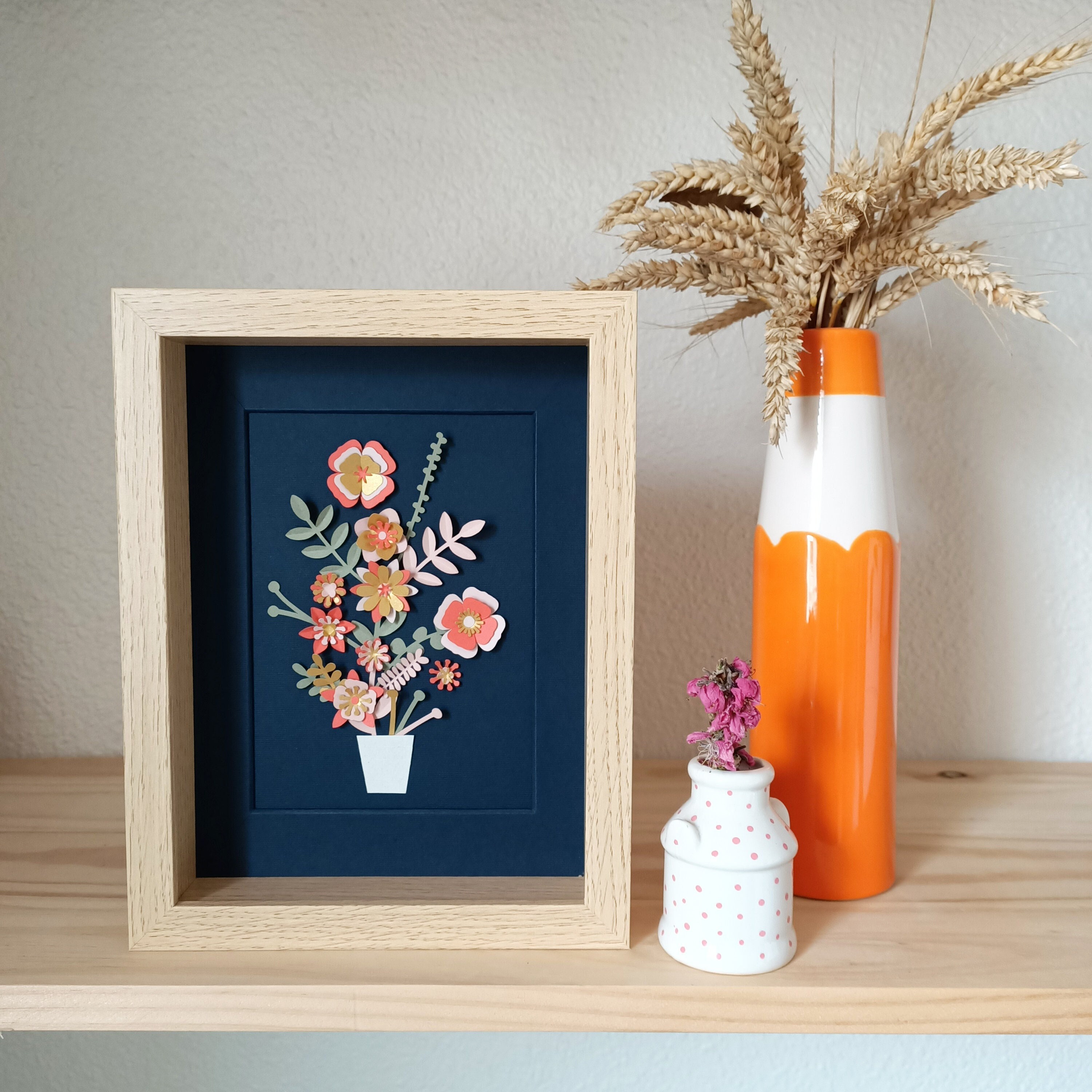 Bouquet Fleurs - Collage Papiers Découpés