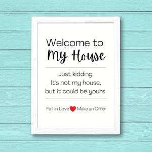 Funny Open House Sign - Signe de l'agent immobilier - Realtor Printable Open House - Open House Welcome Sign | Fiche portes ouvertes