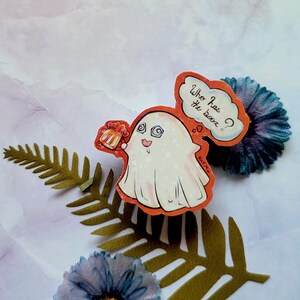 Funny Drunk Ghostie Vinyl Sticker