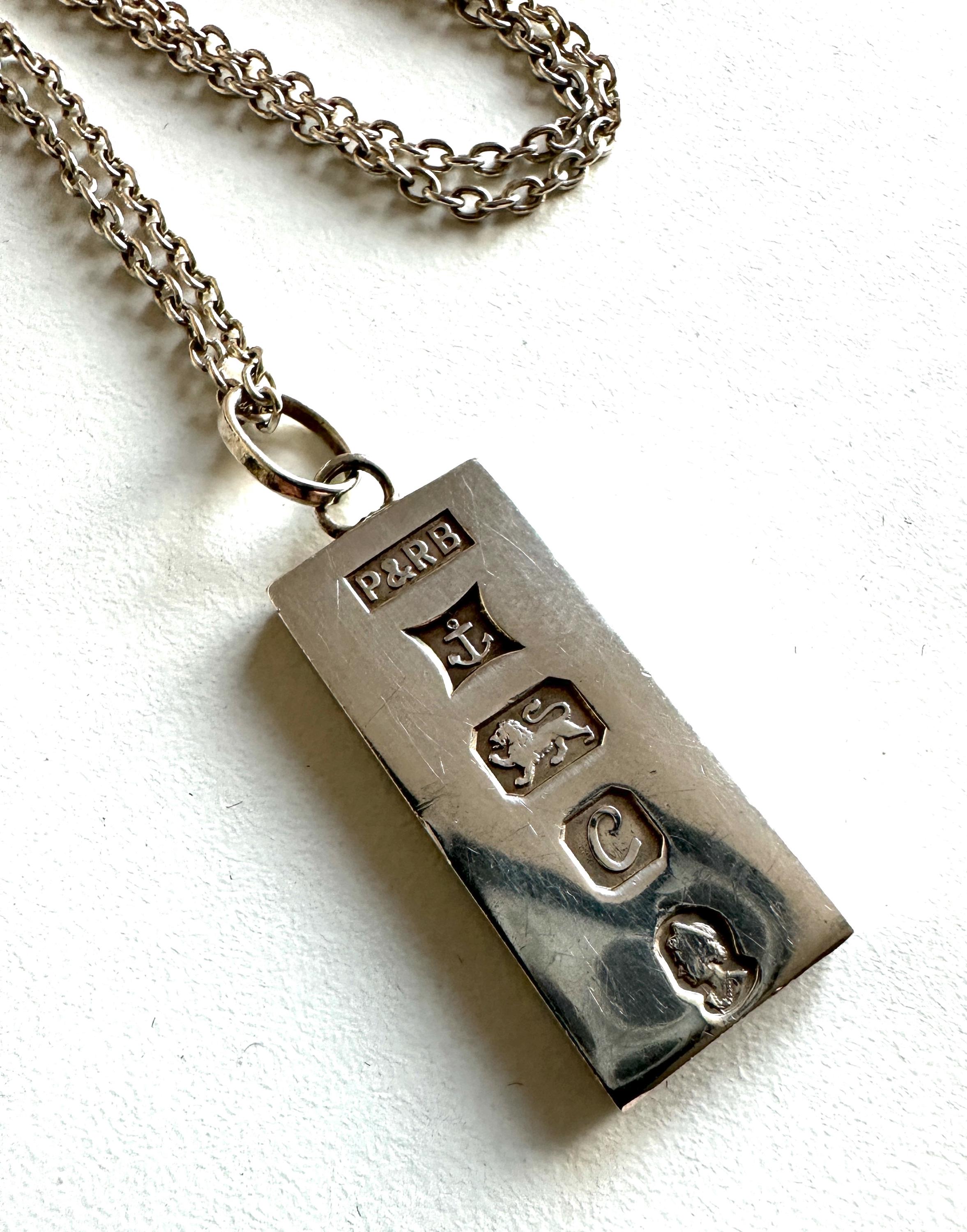 Silver Ingot Pendant - Etsy Silver Ingot Pendant - Etsy