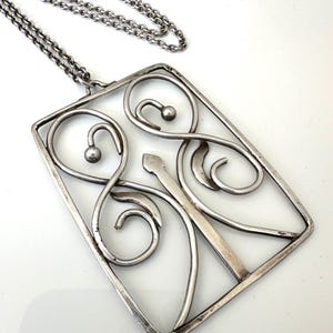 Art Nouveau Large Silver Studio Butterfly Pendant Chain Necklace