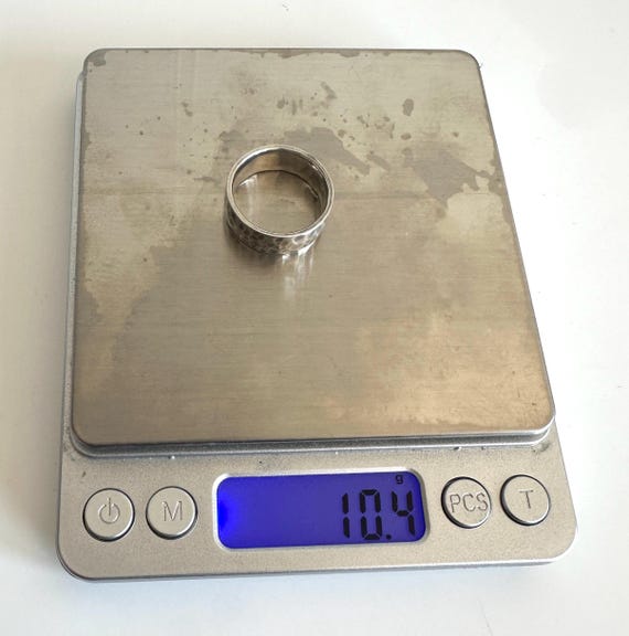 Solid Sterling Silver Hammered Effect Band Ring U… - image 6