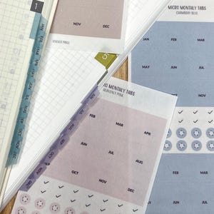 ONGLETS MENSUELS Pour les autocollants Hobonichi Weeks | Stickers pour agenda minimalistes et fonctionnels | Etiquettes d'agenda conçues pour Hobo Cousin