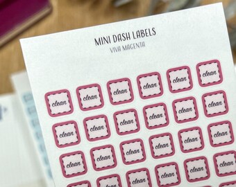 MINI DASH LABEL Scripts Clear Planner Stickers | Minimalist Planning | Mini Stickers | Functional Planner Labels | Bullet Journal | Calendar