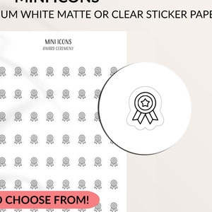 AWARD CEREMONY Mini Icon Stickers | Minimalist Planner Stickers | Functional Labels | Hobonichi Tiny Decal | A5 Pocket Planner | Awards
