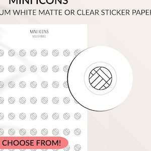 VOLLEYBALL Mini Icon Stickers | Minimalist Planner Stickers | Functional Labels | Bullet Journal | Beach Volleyball Practice | Tiny Sticker
