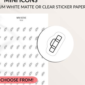 YOGA Mini Icon Stickers | Minimalist Planner Stickers | Functional Labels | Bullet Journal | Clear Transparent Hobonichi Stickers