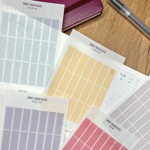 DAILY HIGHLIGHTS Planner Stickers | Minimal Sticker Sheet | Hobonichi Stickers  | Bullet Journal | Transparent | Functional Planning