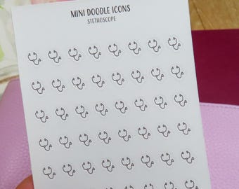 MINI DOODLE ASSORTED Icon Stickers | Minimalist Planner Stickers ...