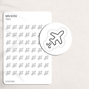 Mini adesivos de ícone de VIAGEM | Férias | Avião | adesivos de planejador mínimos e funcionais | A5 Bolso Pessoal | Ícone minúsculo fosco | Canadá