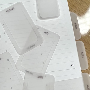 Page Marker Set | Vellum Tabs | Minimal Planning Bookmark | Book Page Holder | Page Flag | Journaling Supplies | Neutral Modern Boho