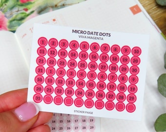 MICRO DATE DOTS Planner Stickers | Minimal Planning | Bullet Journal | Tiny Stickers | Calendar Dates | Neutral Color Palette | Hobonichi