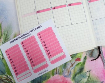 HOBONICHI WEEKS Date Covers | Planner Stickers | Minimal Planning | Bullet Journal | Tiny Stickers | Calendar Dates | Neutral Color Palette
