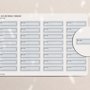 BILL DUE TRACKER Label Planner Stickers | Minimalist Planning | Mini ...