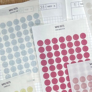 TRANSPARENT MINI DOTS Planner Stickers | Tiny Circle Dots Stickers | Bullet Journal | Hobonichi | Functional & Minimal Labels | Transparent