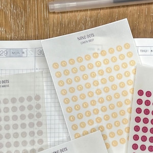 TRANSPARANTE NANO-DOTS plannerstickers | Minimaal stickervel | Kleine nano-cirkelstickers | Bulletjournaal | Functionele planning
