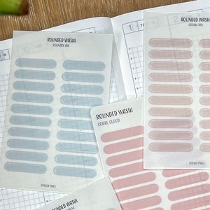 ROUNDED WASHI Planner Stickers | Minimalist Planning | Washi Stickers | Functional Planner Stickers | Bullet Journal | Transparent