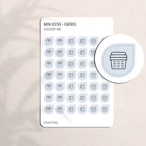 CHORES Mini Icon Stickers / Minimal Planner Stickers / Etiquetas funcionales / Bullet Journal