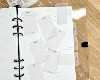 PERSONALISIERTE Seitenmarker Set | Pergamin Tabs | Minimalistisches Planungs Lesezeichen | Buchseitenhalter | Benutzerdefinierte Seitenflag | Journaling Zubehör | Modern