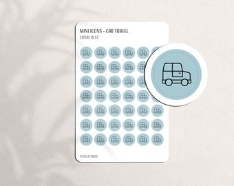 CAR TRAVEL Planner Stickers | Minimal Icon Stickers | Functional Labels | Bullet Journal