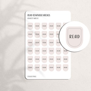 LISEZ l'autocollant de planificateur de manuscrit d'arc de rappel | Planification minimaliste | Mini-autocollant | Étiquettes pour agendas fonctionnels | Stickers suiveurs de livres scolaires